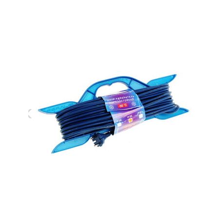 Шнур-Удлинитель на рамке "PowerCube" 10А.1розетка.Синий, морозостойкий.20 м 2*1,00мм2