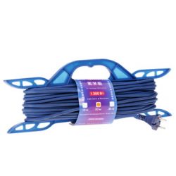 Шнур-Удлинитель на рамке "PowerCube" 6А.1розетка.Синий, морозостойкий.20 м 2*0,75мм2