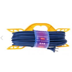 Шнур-Удлинитель на рамке "PowerCube" 6А.1розетка.Синий, морозостойкий.30 м 2*0,75мм2