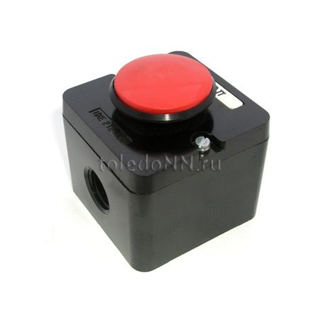 Пост управления кнопочный ПКЕ 222-1 У2, 10А, 660В, 1 элемент, красный гриб, накладной, IP54