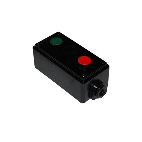 Пост управления кнопочный Электротехник ПКЕ 222-2 У2, 10А, 660В, 2 элемента, чёрный и красный цилиндр, накладной, IP54