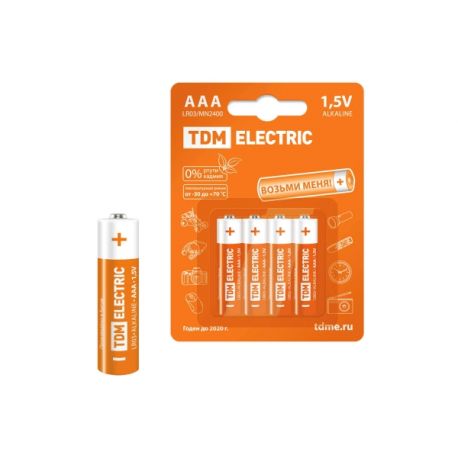 Элемент питания TDM LR03 AAA Alkaline 1,5V BP-4