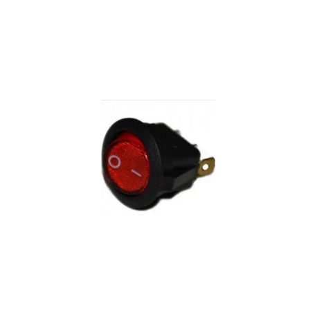 Выключатель клавишный круглый REXANT 250V 6А (3с) ON-OFF красный с подсветкой (RWB-214, SC-214, MIRS-101-8)