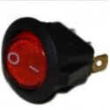 Выключатель клавишный круглый REXANT 250V 6А (3с) ON-OFF красный с подсветкой (RWB-214, SC-214, MIRS-101-8)