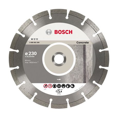 Диск алмазный Bosch 230*22*2,3 бетон сегмент (Concrete) 2608602200