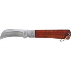 Нож складной,SPARTA 200 мм, загнутое лезвие, деревянная ручка