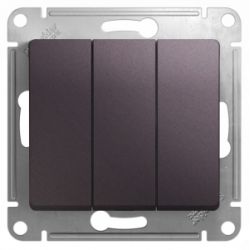 Выключатель механизм Schneider Electric Glossa 3-клавишный,сх.3,10AX, сиреневый туман GSL001431