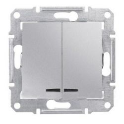 Выключатель механизм Schneider Electric Sedna 2-клавишный сх.5 алюминий SDN0300360