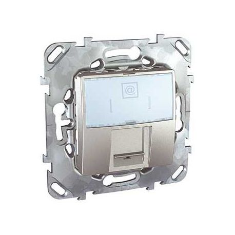 Розетка Schneider Electric Unica  компьютерная 1-местная   RJ45 cat.5e алюминий MGU5.421.30ZD