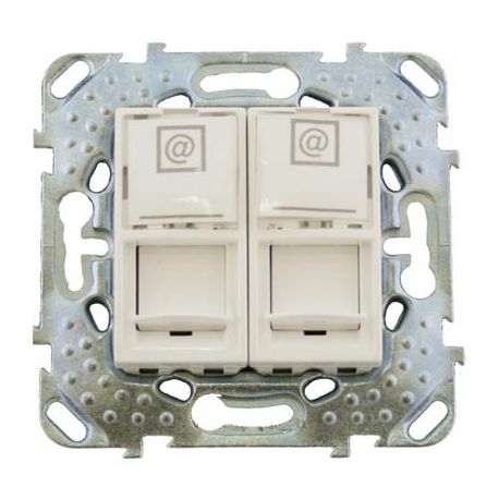 Розетка Schneider Electric Unica компьютерная 2-местная RJ45 cat.5e бежевый MGU5.2020.25ZD