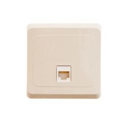 Розетка Schneider Electric Этюд компьютерная 1-местная RJ-45  5 катег. крем KOMC-001k