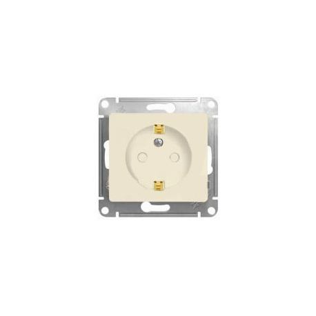 Розетка механизм Schneider Electric Glossa 1-местная с заземляющими контактами со шторками, бежевый GSL000245