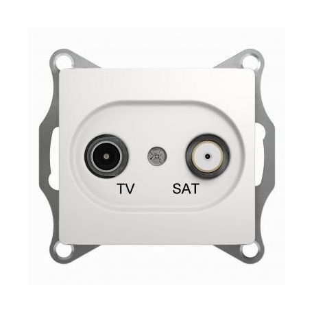 Розетка механизм Schneider Electric Glossa TV-SAT проходная 4DB белый GSL000198