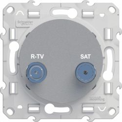 Розетка механизм Schneider Electric Odace R-TV/SAT оконечная алюминий S53R455