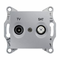 Розетка механизм Schneider Electric Sedna TV/SAT проходная 8dB, алюминий SDN3401260