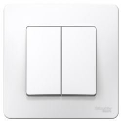 Выключатель проходной Schneider Electric Blanca С/У 2-клавишный (cх.6+6), 10А, 250B, белый BLNVS106601