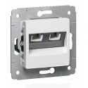 Розетка механизм Legrand Cariva компьютерная UTP 2*RJ45 кат.6 белая 773642