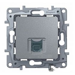 Розетка механизм Legrand Etika компьютерная RJ45 кат.5 UTP, Алюминий 672441