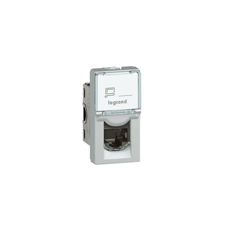 Розетка механизм Legrand Mosaic RJ45 UTP кат.6 1 модуль алюминий 79461