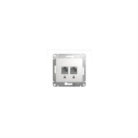 Розетка механизм Schneider Electric Glossa двойная компьютерная RJ45+RJ45, кат.5E, белый GSL000185KK