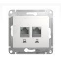 Розетка механизм Schneider Electric Glossa двойная компьютерная RJ45+RJ45, кат.5E, белый GSL000185KK