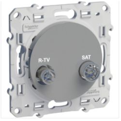 Розетка механизм Schneider Electric Odace R-TV/SAT одиночная алюминий S53R454
