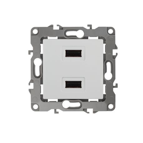 Розетка Устройство зарядное Эра USB, 5В-2100мА, серия Эра12, белый (10/100/2500) 12-4110-01