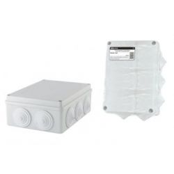 Распаячная коробка TDM ОП 190х140х70мм, крышка, IP55, 10 гермовводов, инд. штрихкод,  SQ1401-1244