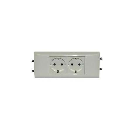 Розетка Legrand Mosaic DLP65 немецкий стандарт 2X2К+З без зажимов 77432