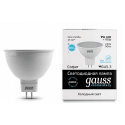 Светодиодная лампа Gauss Elementary MR16 GU5.3 9Вт 6500K LED