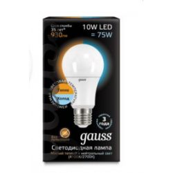 Светодиодная лампа Gauss LED A60 10Вт E27 2700K/4100K CTC
