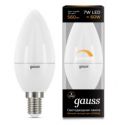 Светодиодная лампа Gauss LED Candle-dim E14 7Вт 3000К диммируемая