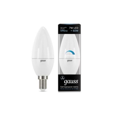 Светодиодная лампа Gauss LED Candle-dim E14 7Вт 4100К диммируемая