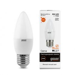 Светодиодная лампа Gauss LED Elementary Candle 8Вт E27 2700K/3000К