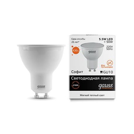 Светодиодная лампа Gauss LED Elementary MR16 GU10 5.5Вт 2700К