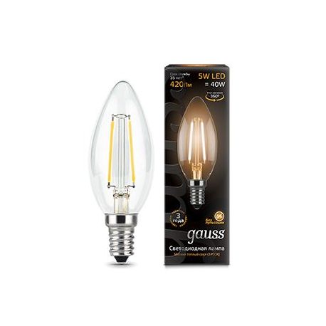 Светодиодная лампа Gauss LED Filament Candle E14 5Вт 2700К