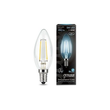 Светодиодная лампа Gauss LED Filament Candle E14 5Вт 4100К