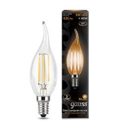 Светодиодная лампа Gauss LED Filament Candle tailed E14 5Вт 2700K/3000К