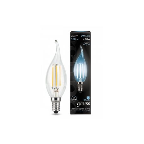 Светодиодная лампа Gauss LED Filament Candle tailed E14 7Вт 4100К