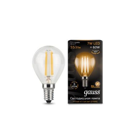 Светодиодная лампа Gauss LED Filament Globe E14 7Вт 2700K