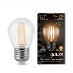 Светодиодная лампа Gauss LED Filament Globe E27 5Вт 2700K/3000К