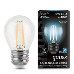 Светодиодная лампа Gauss LED Filament Globe E27 5Вт 4100K