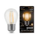 Светодиодная лампа Gauss LED Filament Globe E27 7Вт 2700K