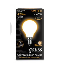 Светодиодная лампа Gauss LED Filament Globe OPAL E14 5Вт 2700K