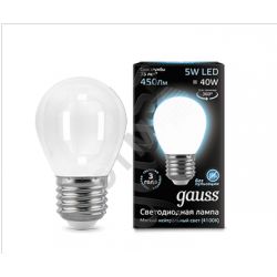 Светодиодная лампа Gauss LED Filament Globe OPAL E27 5Вт 4100K