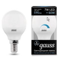 Светодиодная лампа Gauss LED Globe E14 7Вт 4100К диммируемая