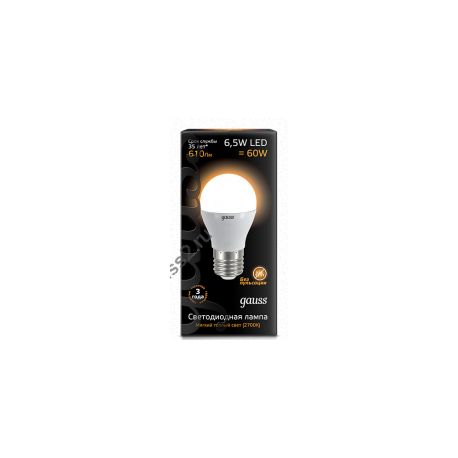 Светодиодная лампа Gauss LED Globe А60 7Вт E27 2700K/3000К step dimmable