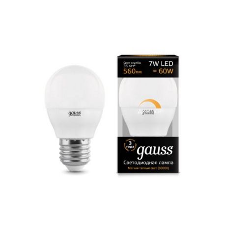 Светодиодная лампа Gauss LED Globe-dim E27 7Вт 3000К диммируемая