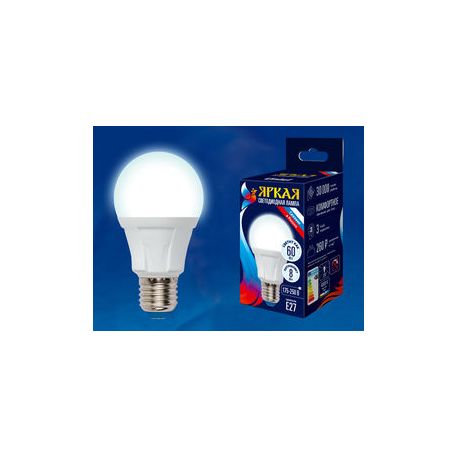 Светодиодная лампа Uniel LED-A60 8Вт 4500К E27/FR PLP01WH Россия