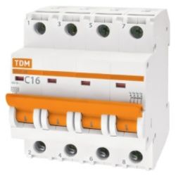 Выключатель автоматический 4П 32А характеристика C 4,5кА TDM ВА47-29